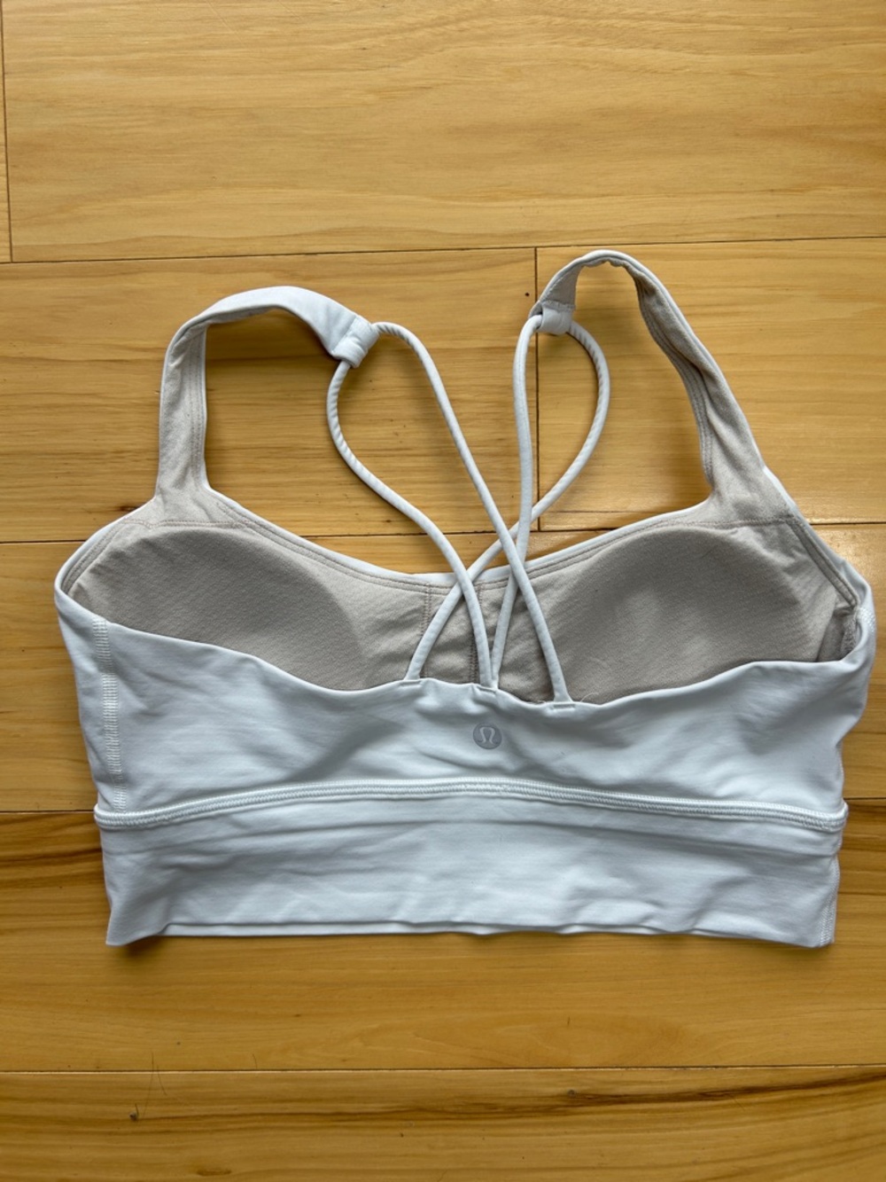 Lululemon White Cross-Back Sports Bra | Size 8 - Picture 3 of 5